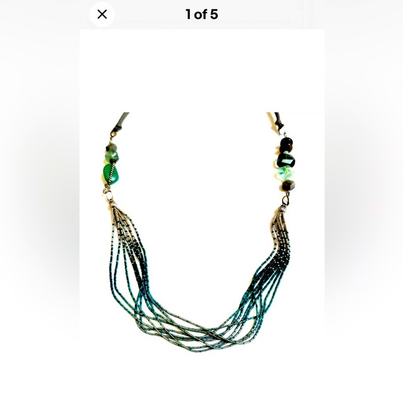 SILPADA Vintage Necklace Sterling Chalcedony Multi Stone Seed Bead Necklace - Picture 9 of 13